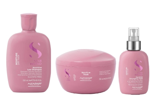 Alfaparf sdl moisture nutritive Zestaw nawilżający do włosów suchych Szampon 250ml Maska 200ml Fluid 125ml