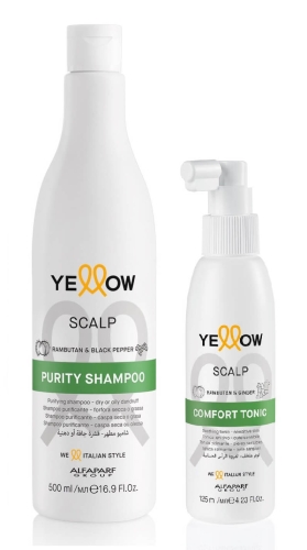 Yellow scalp Zestaw przeciwłupieżowy szampon 500ml i kojący tonik 125ml