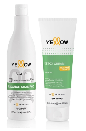 Yellow scalp Zestaw do włosów przetłuszczających się Szampon 500ml i krem oczyszczający 250ml 
