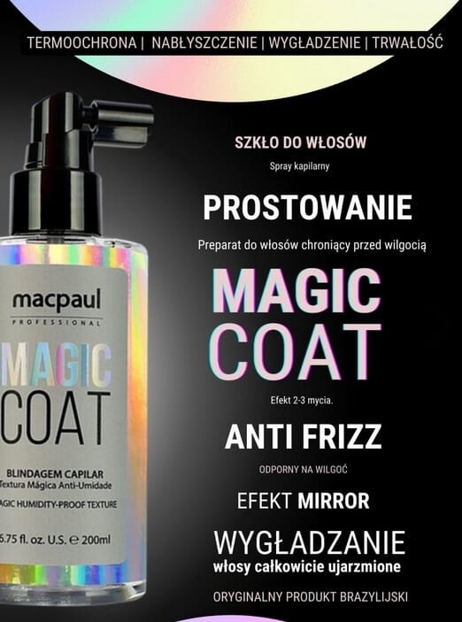 Macpaul magic coat Spray termoaktywny szkło do włosów 200ml