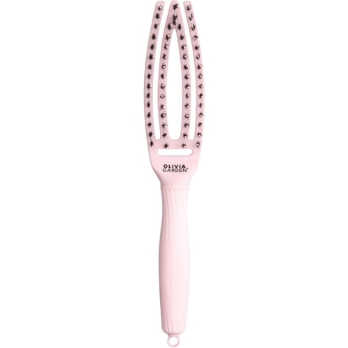 Olivia Garden fingerbrush Szczotka do włosów dzik i nylon pastelowy róż rozmiar s