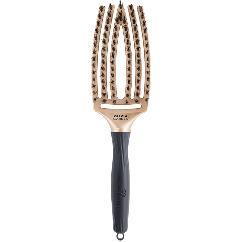 Olivia Garden finger brush trinity gold Szczotka do włosów dzik i nylon złota