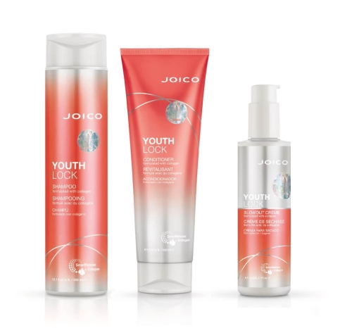 Joico youth lock zestaw do włosów dojrzałych Szampon 300ml odżywka 250ml krem 177ml