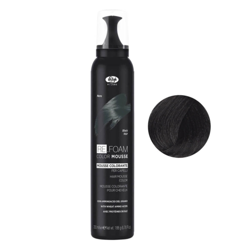 Lisap refoam Pianka koloryzująca do włosów czarna 200ml