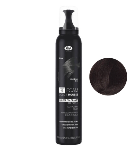 Lisap refoam Pianka koloryzująca do włosów ciemny brąz 200ml