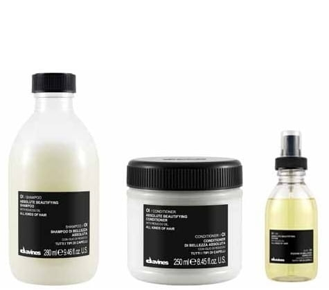 DAVINES OI - ZESTAW szampon 280ml + odżywka 250ml + olejek do wszystkich rodzajów włosów z olejkiem roucou 50ml