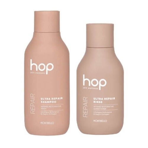 Montibello hop ultra repair Zestaw odbudowujący do włosów Szampon 300ml  Odżywka 200ml