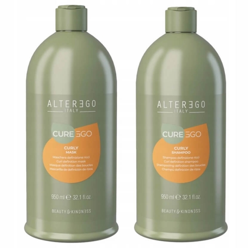 Alter ego cureego curly Zestaw do włosów kręconych i falowanych szampon 950ml maska 950ml