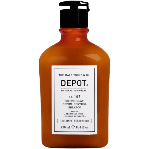 Depot no.107 white clay Szampon z białą glinką do włosów przetłuszczających się dla mężczyzn 250ml