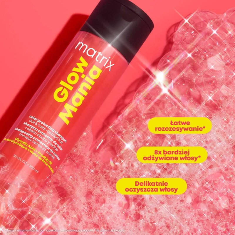 Matrix glow mania Szampon nabłyszczający do włosów farbowanych 300ml.jpg