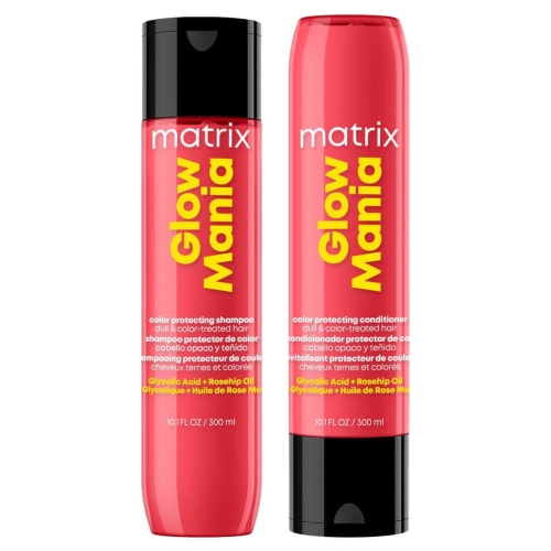 Matrix glow mania Zestaw nabłyszczający do włosów farbowanych szampon 300ml odżywka 300ml