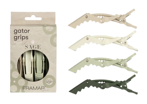 Framar gator grips sage Klipsy do włosów 4 sztuki