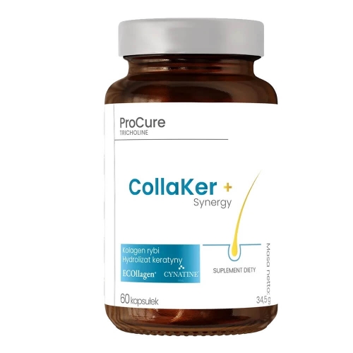 Pro cure tricholine collaCare + synergy Kolagen i keratyna Suplement diety 60 kapsułek