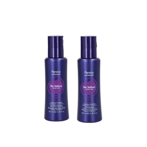 Fanola No Yellow Zestaw do blondu Fioletowy Szampon i Maska 2x 100ml