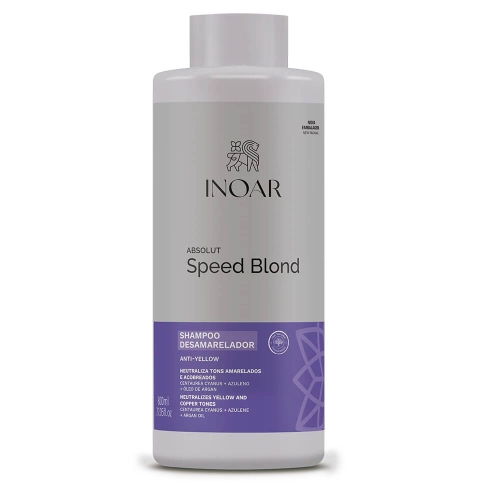 INOAR ABSOLUT Speed Blond - Szampon dla włosów blond po keratynowym prostowaniu 800ml 