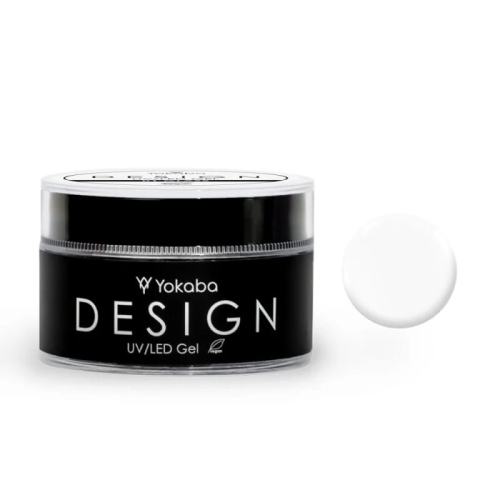Yokaba 02 snow white design uv/led  Żel samopoziomujący do paznokci biały 50ml