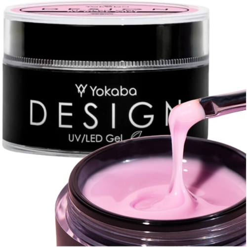 Yokaba 09 rose mist design uv/led  Żel samopoziomujący do paznokci 50ml