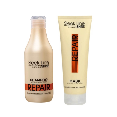 Stapiz Sleek Line Repair Zestaw do włosów zniszczonych Szampon 300ml + Maska 250ml