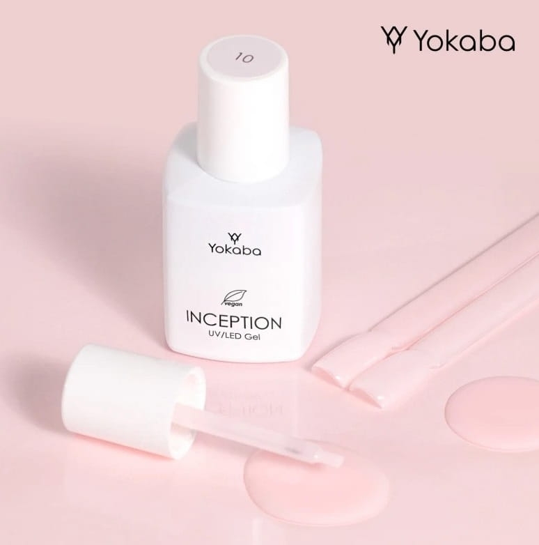 Yokaba inception Samopoziomujący żel do paznokci z pędzelkiem 10 mild pink 30ml