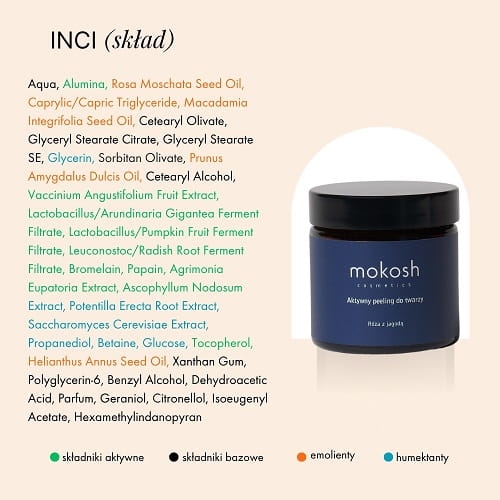 Mokosh Aktywny peeling do twarzy róża z jagodą 60ml