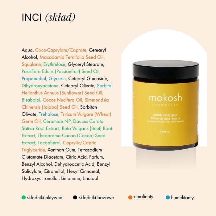 Mokosh subtelnie brązujący balsam do ciała i twarzy marakuja 180ml