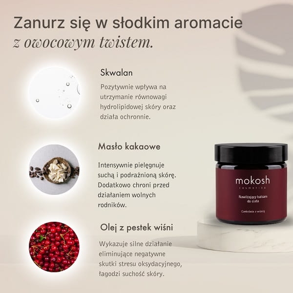 Mokosh Odżywczy balsam do ciała czekolada z wiśnią 180ml