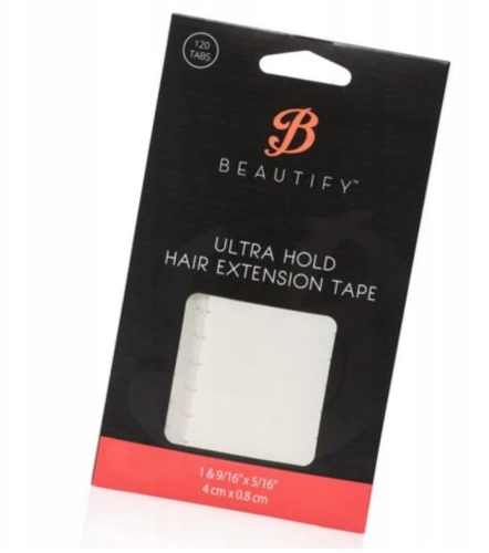 Beautify ultra hold Taśma do przedłużania włosów w paskach 4cm x 0,8cm 120 sztuk