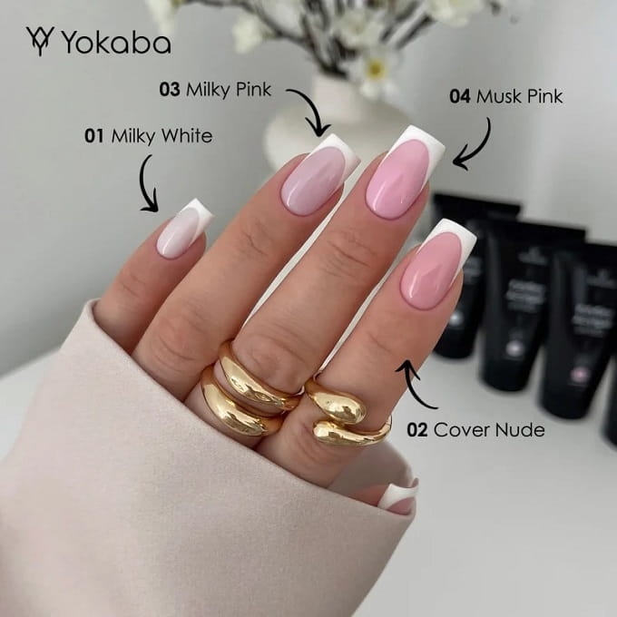 Yokaba acrylgel polyflex Akrylożel do paznokci 01 milky white 60g