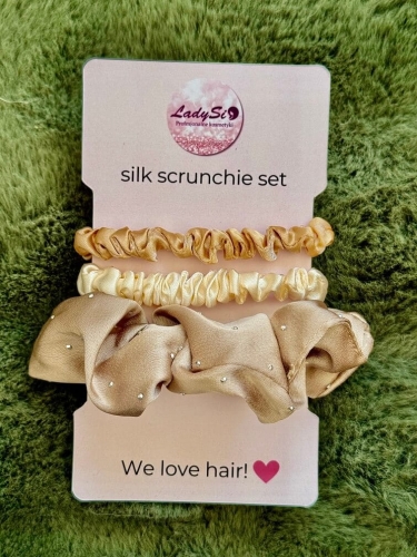 Silk scrunchie set Jedwabne gumki do włosów zestaw 3  sztuki  