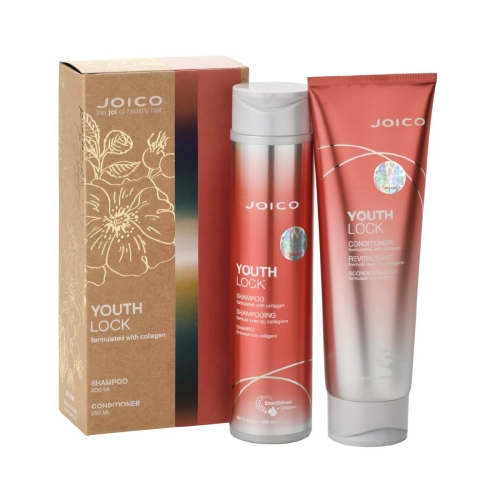 Joico youth lock Zestaw do włosów dojrzałych Szampon 300ml Odżywka 250ml