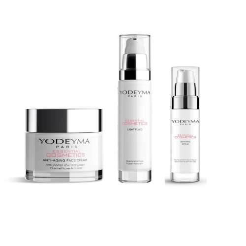 Yodeyma Zestaw do twarzy Krem przeciwzmarszczkowy 50ml Serum przeciwzmarszczkowe 30ml Fluid nawilżający 50ml