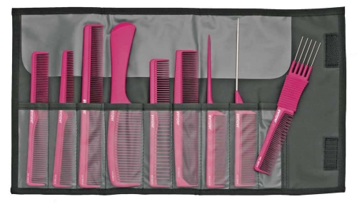 Grzebienie antystatyczne Jaguar a-line pink Zestaw w etui, różowe