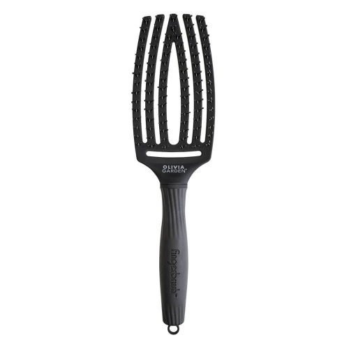 Olivia Garden finger brush double bristles full black Szczotka do włosów nylonowa czarna bez włosia rozmiar M