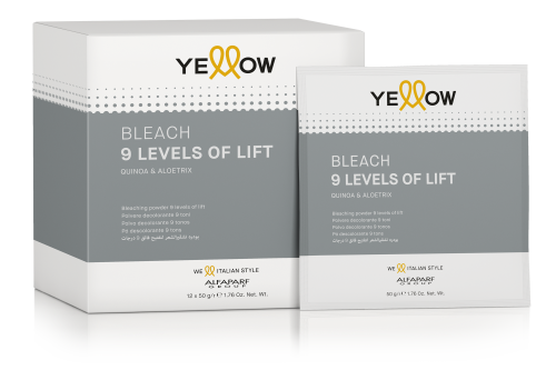 Yellow bleaching Rozjaśniacz puder rozjaśniający do 9 tonów saszetki 12x 50g