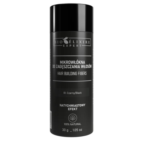 Bioelixire expert Mikrowłókna bawełniane do zagęszczania włosów 30g czarny