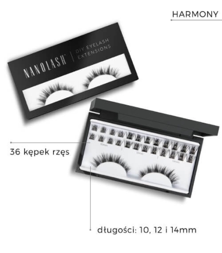 Nanolash diy eyelash extensions Rzęsy bondingowe w kępkach 36 szt harmony black