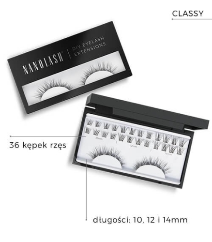 Nanolash diy eyelash extensions Rzęsy bondingowe w kępkach 36 szt classy black