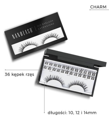 Nanolash diy eyelash extensions Rzęsy bondingowe w kępkach 36 szt charm black