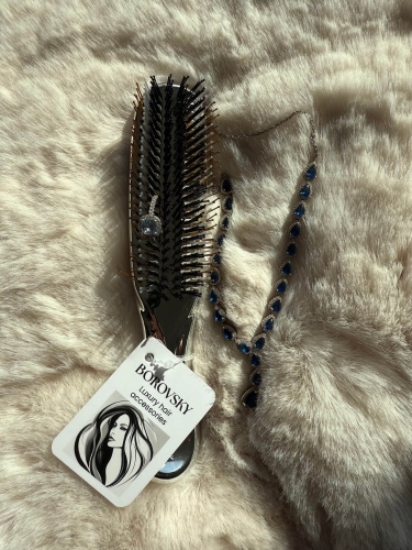 Scalp brush Borovsky silver Szczotka do pielęgnacji włosów i skóry głowy srebrna