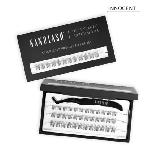 Nanolash pre-glued lashes Rzęsy kępki samoprzylepne 36 szt innocent black