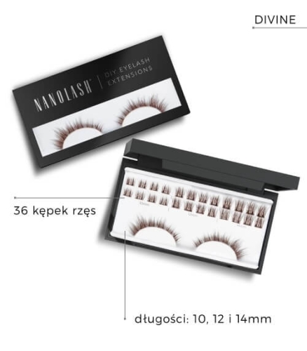 Nanolash diy eyelash extensions Brązowe rzęsy bondingowe w kępkach 36 szt divine brown