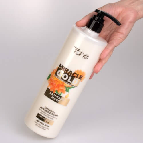 Tahe miracle gold anti frizz Wygładzająca maska do włosów grubych 1000ml.jpg