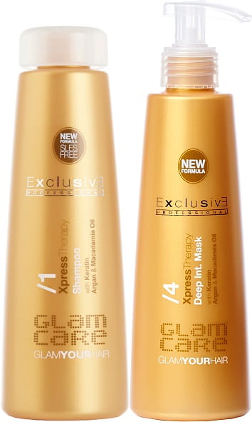 Exclusive xpress therapy Zestaw rekonstrukcyjny do włosów Szampon 250ml Maska kremowa 250ml.jpg