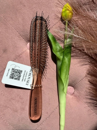 Scalp Brush Borovsky Coffe Latte Szczotka do skóry głowy włosy cienkie i delikatne