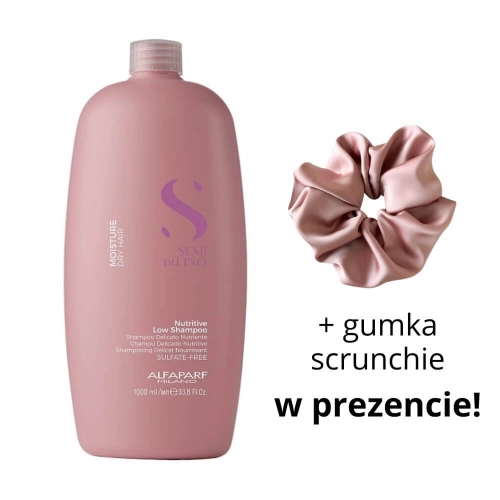 ALFAPARF SDL MOISTURE - Nutritive Szampon nawilżający do włosów suchych 1000ml + scrunchie