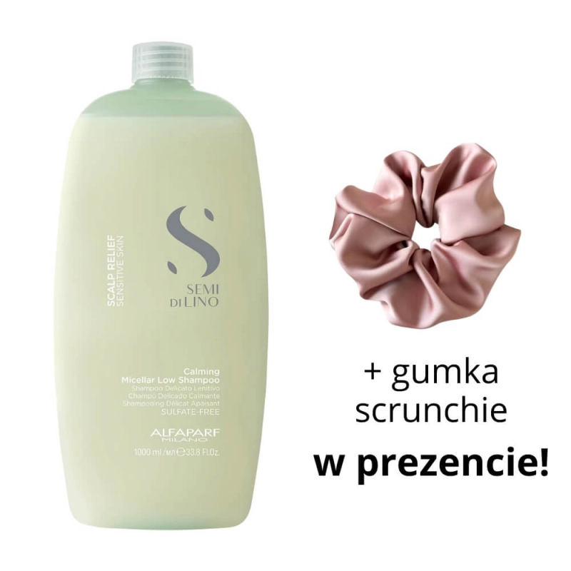 Alfaparf sdl scalp relief Szampon łagodzący calming micellar low shampoo 1000ml scrunchie.jpg