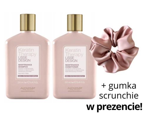 ALFAPARF LISSE DESIGN- Zestaw Szampon + Odżywka 2x250ml + scrunchie
