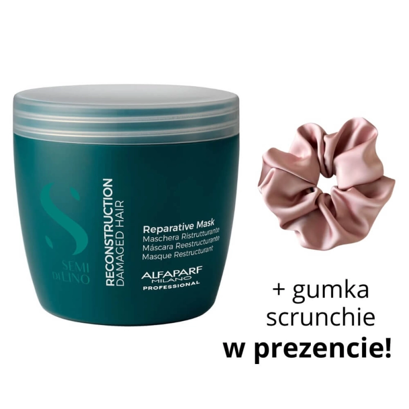 Alfaparf sdl reconstruction Maska do włosów zniszczonych 500ml + scrunchie.jpg