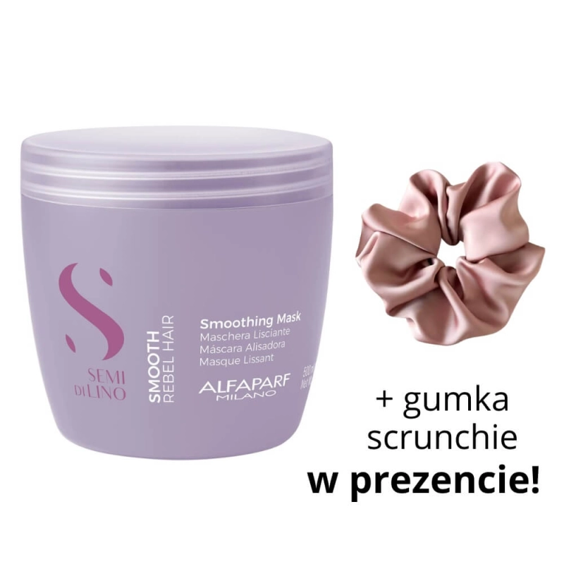 Alfaparf sdl smooth Maska wygładzająca do włosów 500ml + scrunchie.jpg