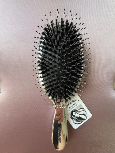 Borovsky Szczotka do rozczesywania włosie dzika i nylon Silver